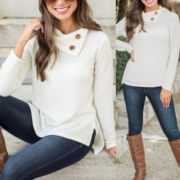 Tops - 🖤 Host Pick 🖤 Button Collar Sweater Top